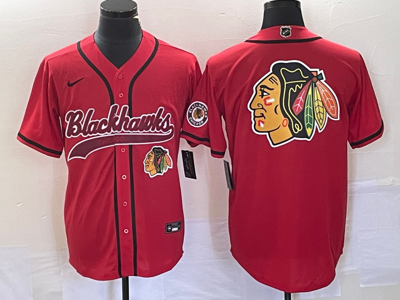 2023 Men Chicago Blackhawks adidas red blank NHL jerseys style 4
